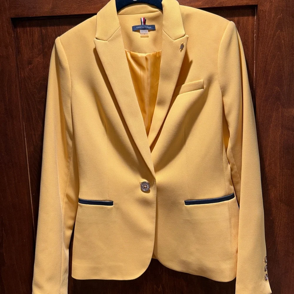 Tommy Hilfiger Yellow Blazer with Navy Trim - Picture 1 of 7